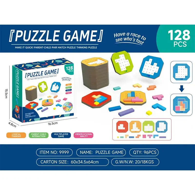 Logic Puzzle Set 108 Blocks & 20 Task Cards