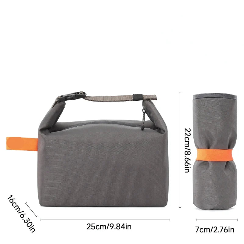Lunch Bag Insulated Foldable Polyester Zipper & Soft Handle