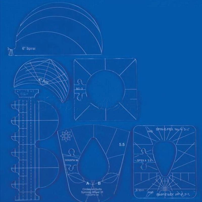 Machine Quilting Template Transparent Acrylic 12 Patterns
