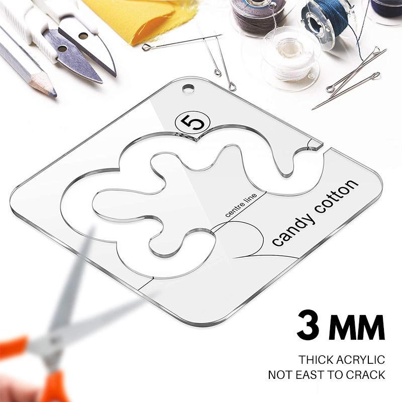 Machine Quilting Template Transparent Acrylic 12 Patterns