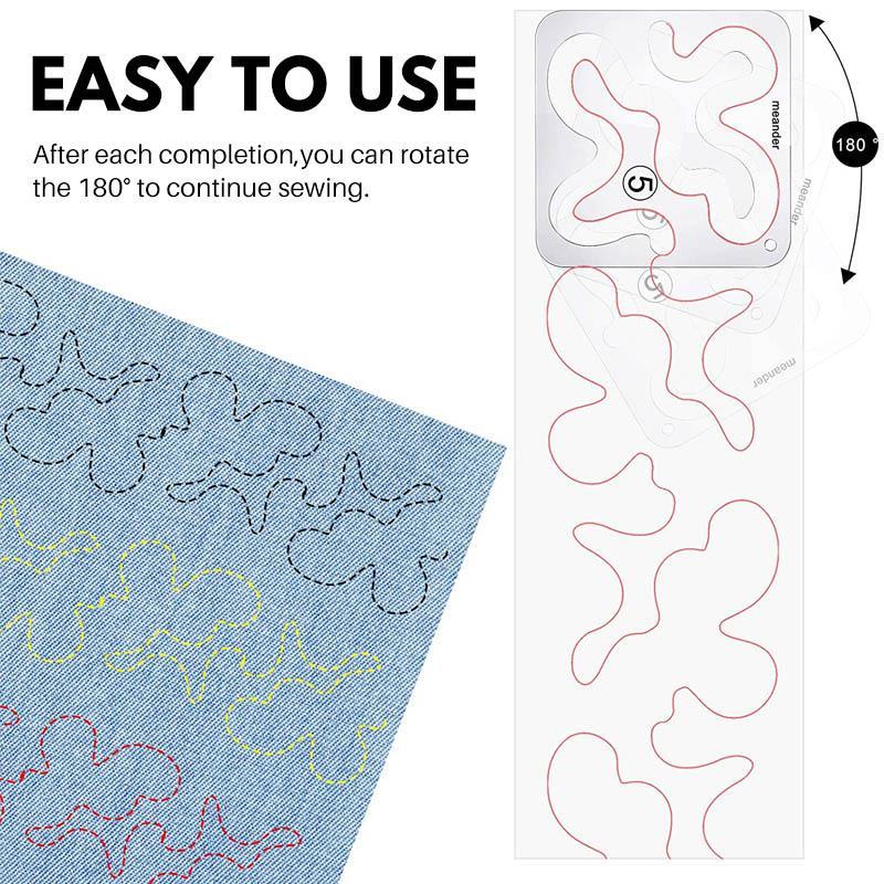 Machine Quilting Template Transparent Acrylic 12 Patterns