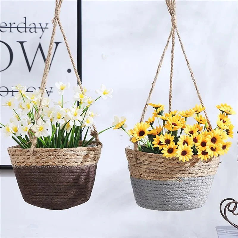 Macrame Plant Hanger Jute Cotton Rope Space-Saving