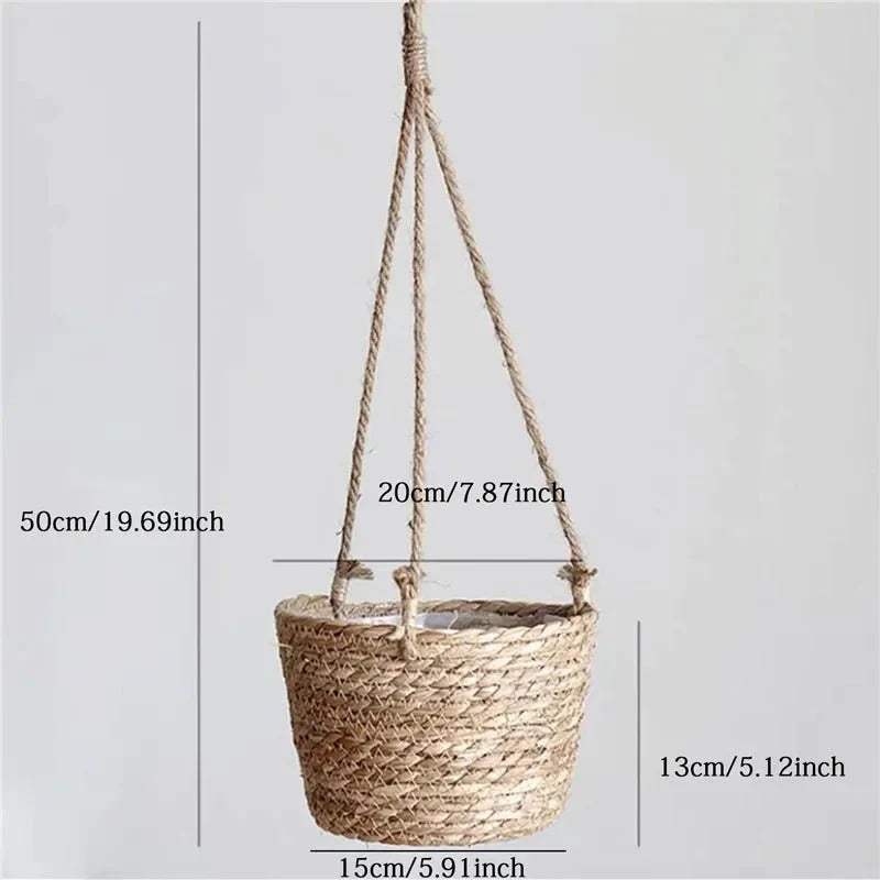 Macrame Plant Hanger Jute Cotton Rope Space-Saving