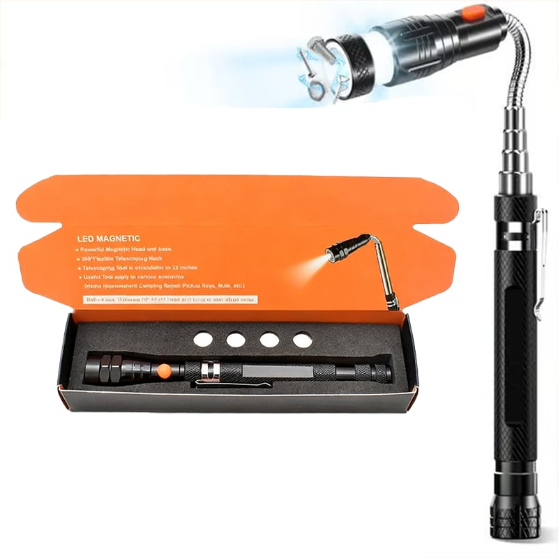 Magnetic Pickup Tool Neodymium Magnet 22.6-Inch Extendable Built-In LED