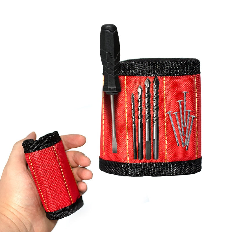 Magnetic Wristband Holds Screws & Nails Adjustable Strap
