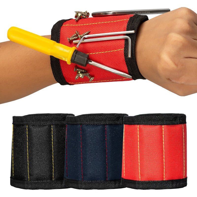 Magnetic Wristband Holds Screws & Nails Adjustable Strap