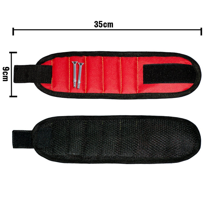 Magnetic Wristband Holds Screws & Nails Adjustable Strap