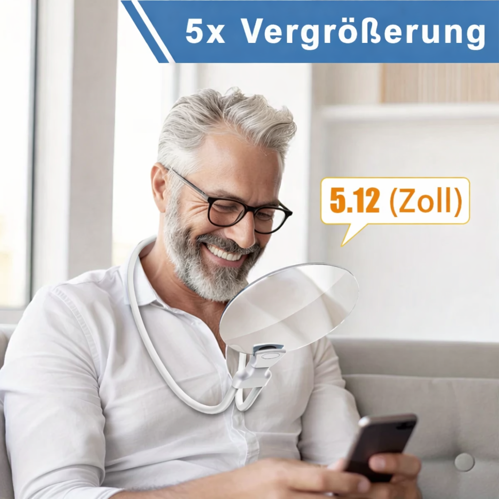 Magnifier Hands-Free 5x Magnification & Flexible Gooseneck