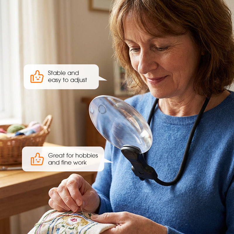 Magnifying Glasses Hands-Free 5X & 10X Flexible Neck