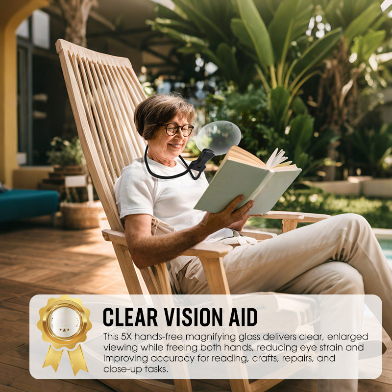 Magnifying Glasses Hands-Free 5X & 10X Flexible Neck