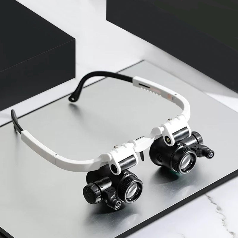 Magnifying Glasses Hands-Free Dual LED 6x To 25x