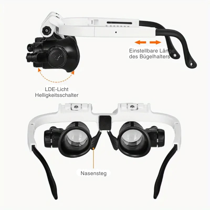 Magnifying Headlamp Interchangeable 8x 15x 23x Lenses & LED