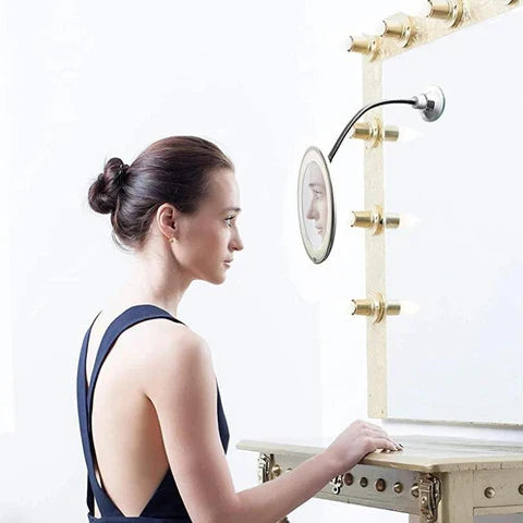 Makeup Mirror 10x Magnification LED Suction Mount