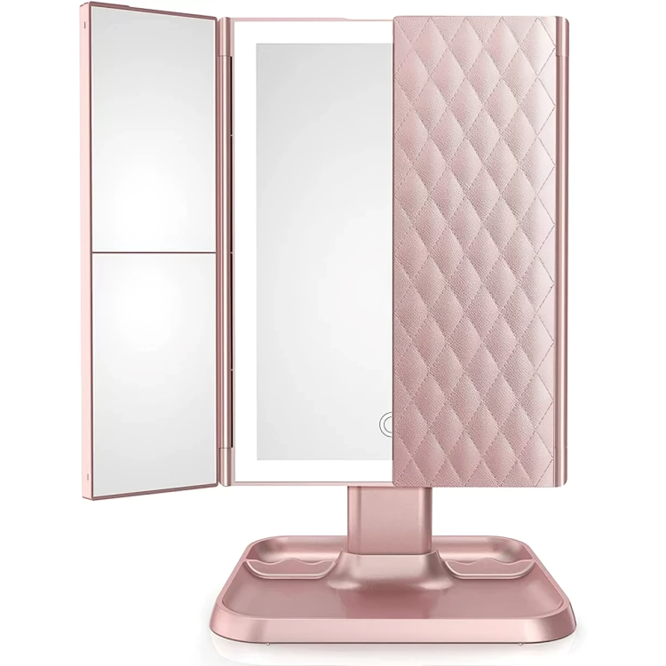 Makeup Mirror Foldable Tri-Color LED USB-C Rechargeable