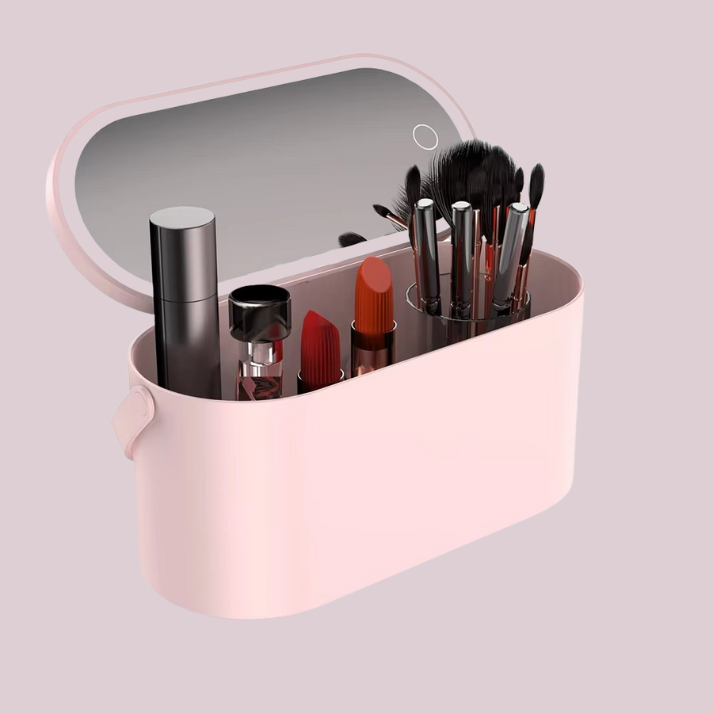 Makeup Mirror Lighted & Foldable Travel Organizer