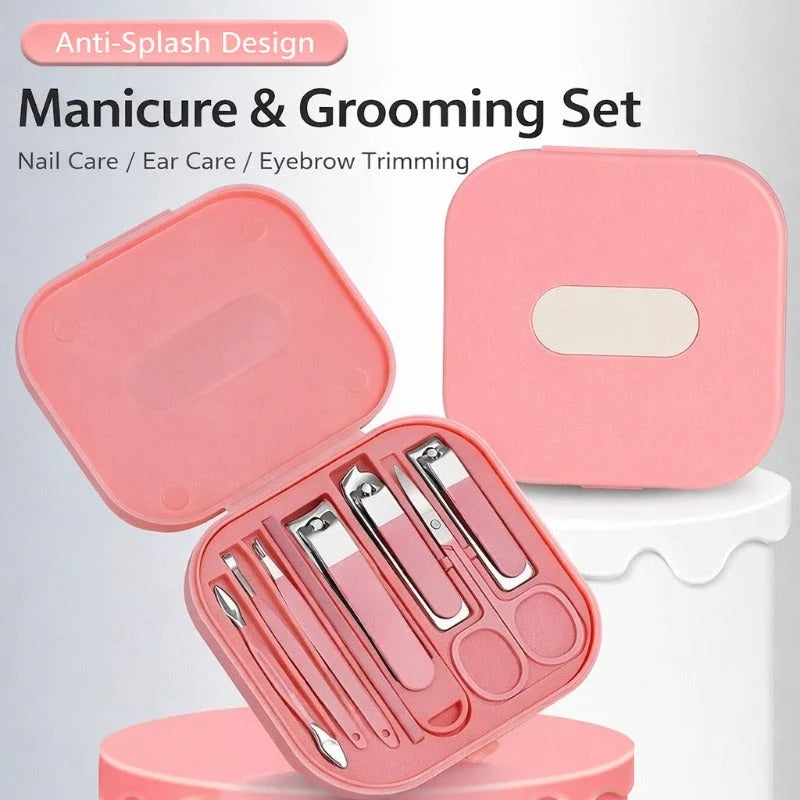 Manicure Set Precision Stainless Steel Hard Shell Travel Case