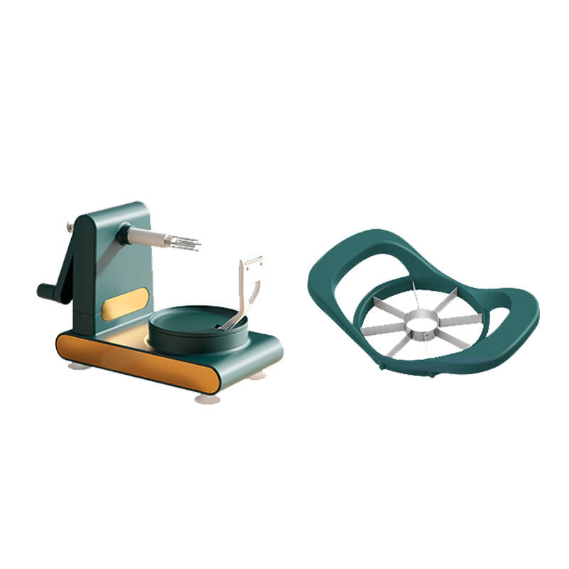 Manual Crank Peeler Suction Cup Base Ergonomic Handle Dishwasher-Safe