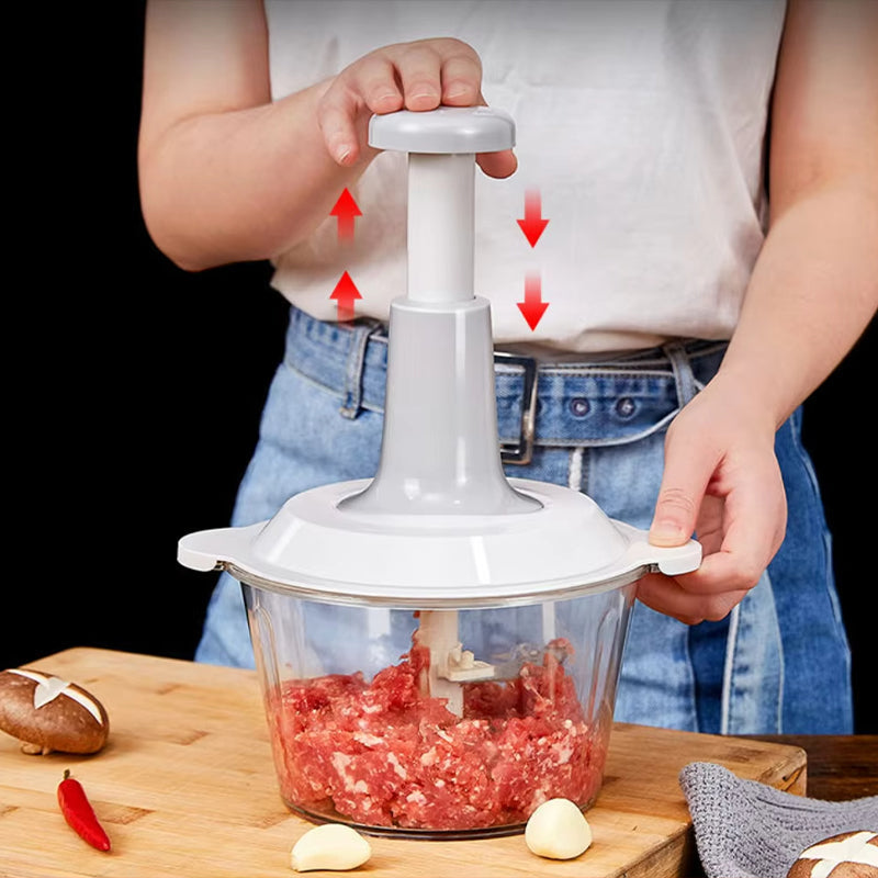 Manual Food Chopper Stainless Steel Blades