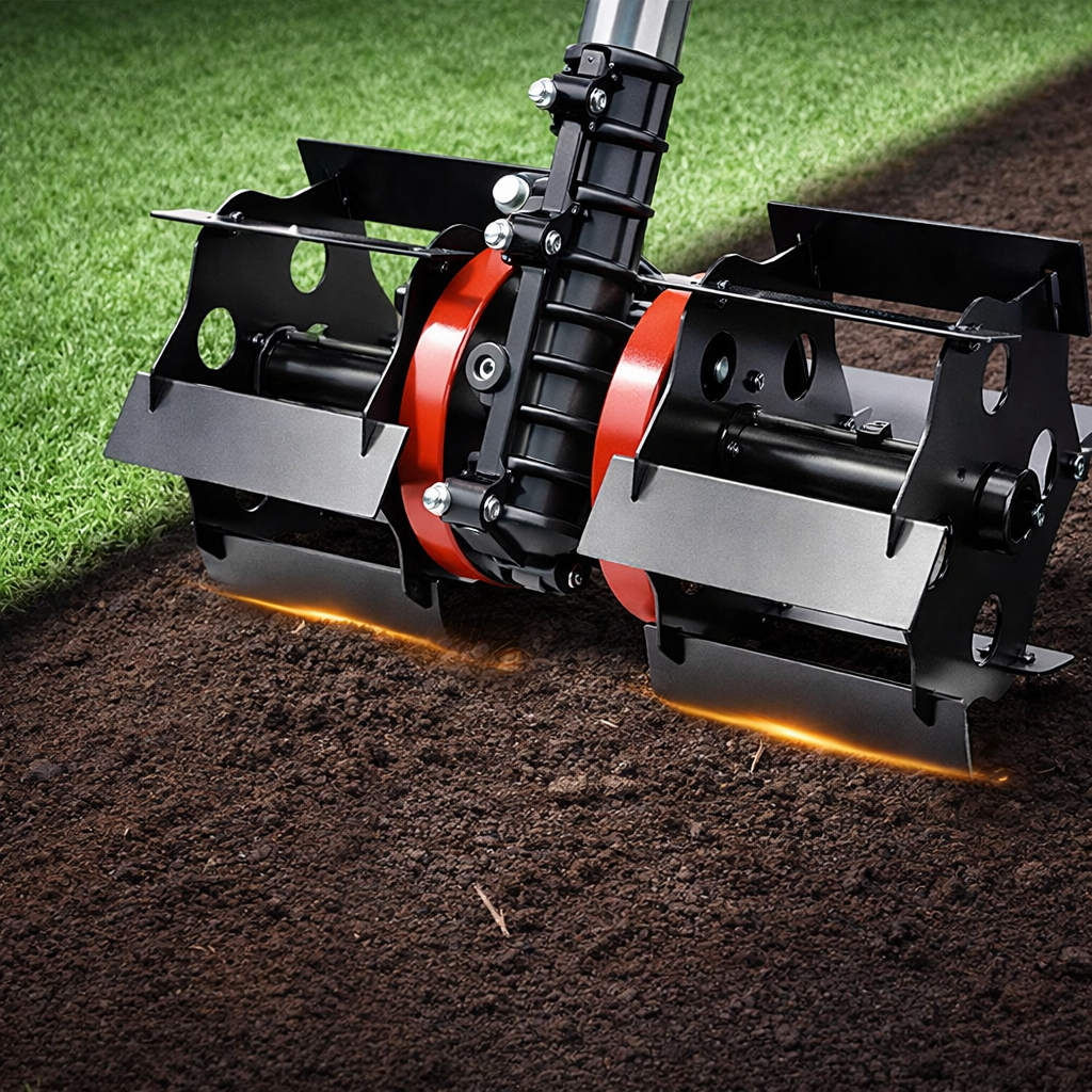 Manual Garden Cultivator Wheel-Lever Mechanism Ergonomic Handle