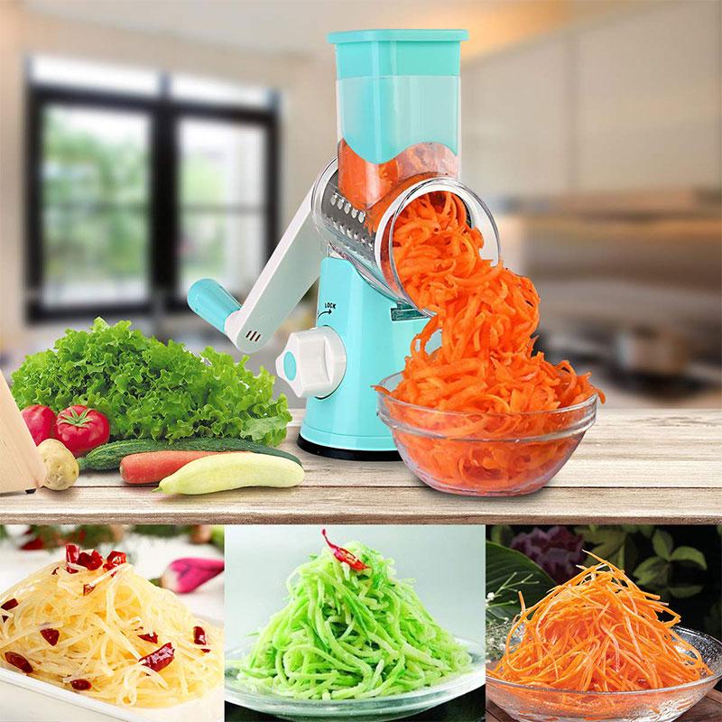 Manual Rotary Grater Stainless Steel Drums & Suction Base