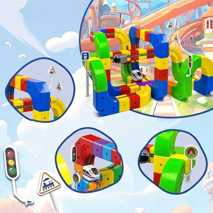 Marble Run Set Magnetic Levitating Train Over 50 Layouts