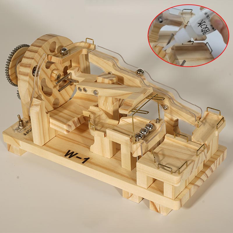 Marble Run Toy Solid Wood & Metal Gears Continuous Movement