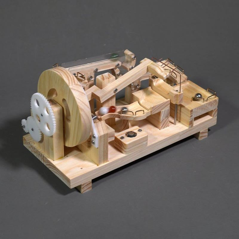 Marble Run Toy Solid Wood & Metal Gears Continuous Movement