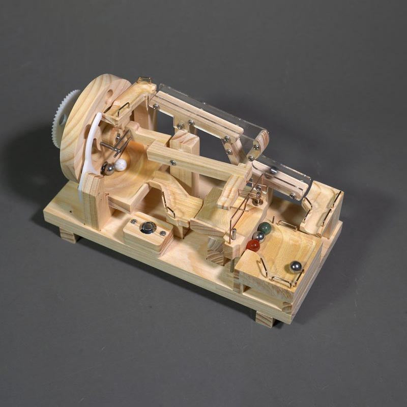 Marble Run Toy Solid Wood & Metal Gears Continuous Movement