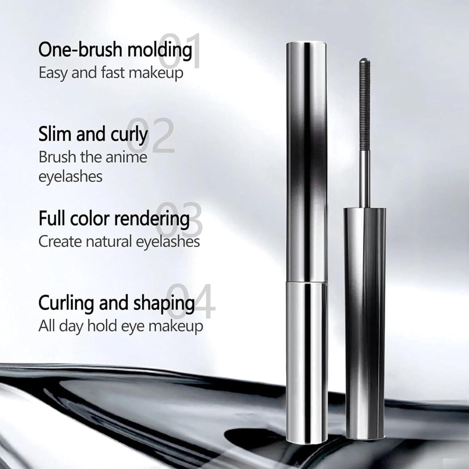Mascara Curling & Volumizing Metal Wand Clump-Free