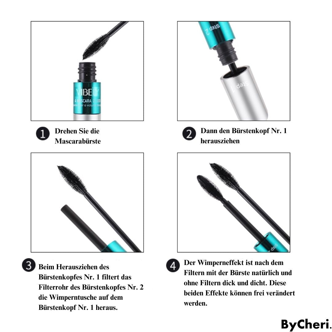 Mascara Dual Brush Silk Fiber & Waterproof