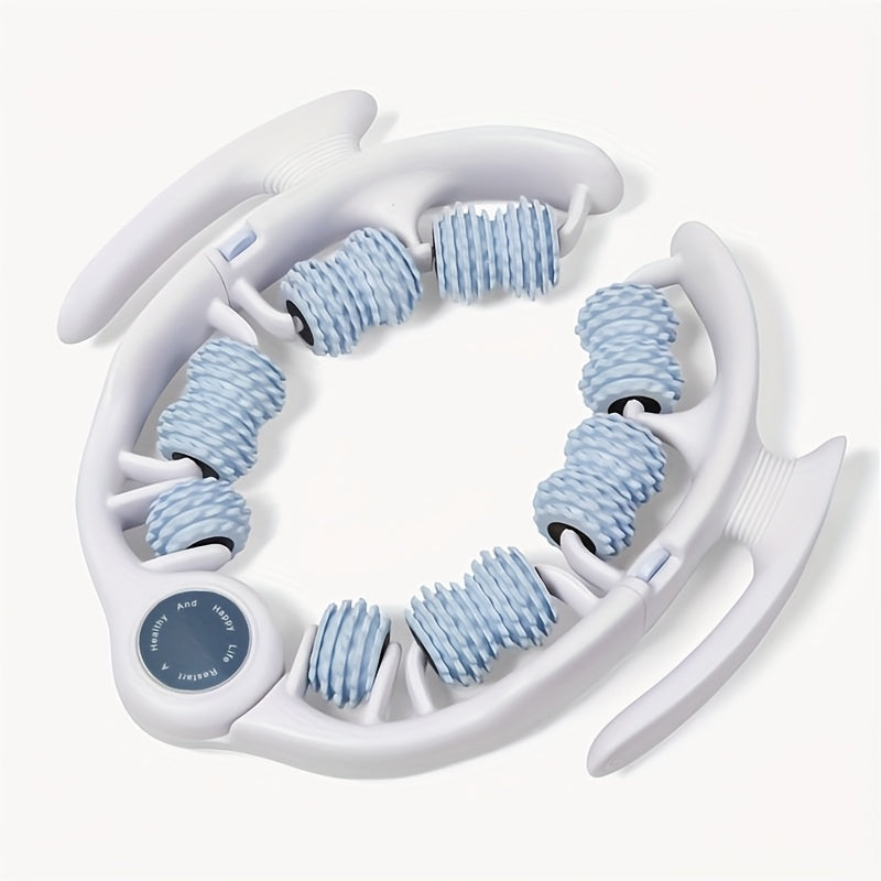 Massage Roller 14 Ribbed Rollers Ergonomic Leg Clamp