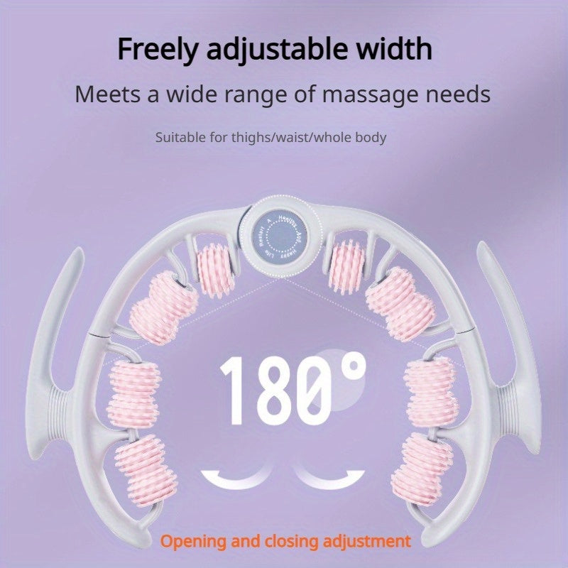 Massage Roller 14 Ribbed Rollers Ergonomic Leg Clamp