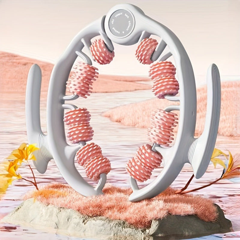 Massage Roller 14 Ribbed Rollers Ergonomic Leg Clamp