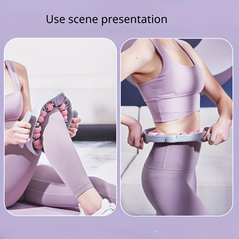 Massage Roller 14 Ribbed Rollers Ergonomic Leg Clamp