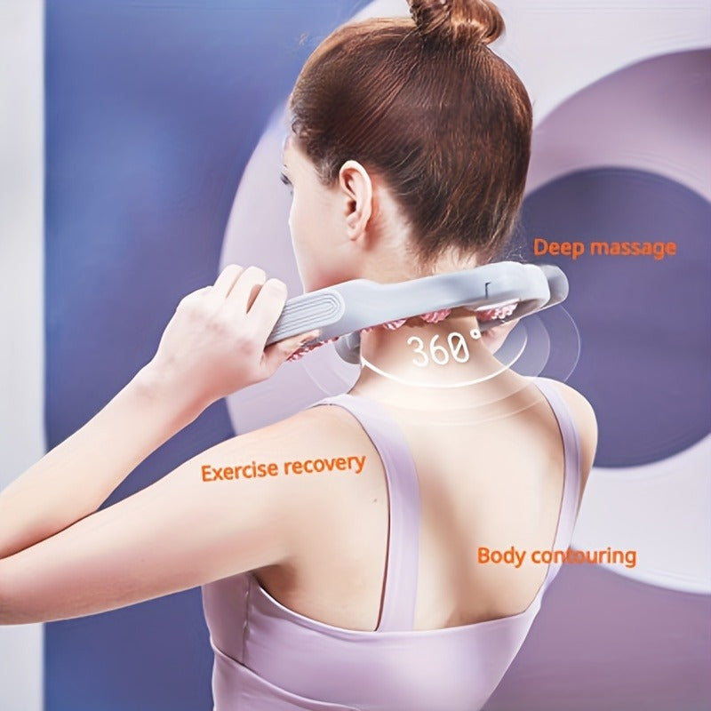 Massage Roller 14 Ribbed Rollers Ergonomic Leg Clamp