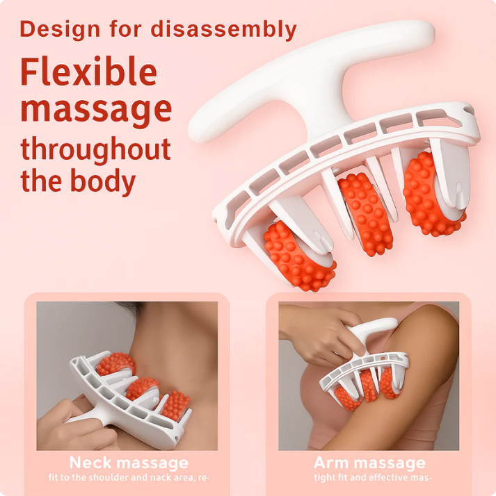 Massage Roller 3D Texture Adjustable 180 Degree Non-Slip Grip