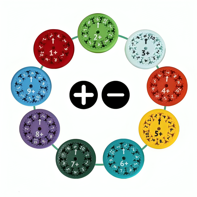 Math Fidget Set Colorful Spinning 9-Piece