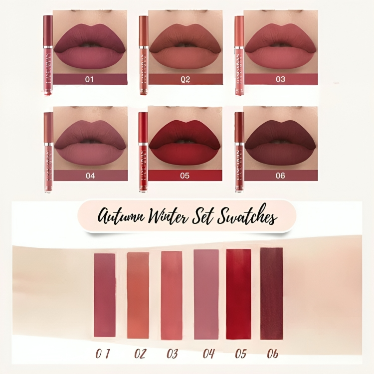 Matte Liquid Lipstick Set Long-Lasting Waterproof Vitamin E