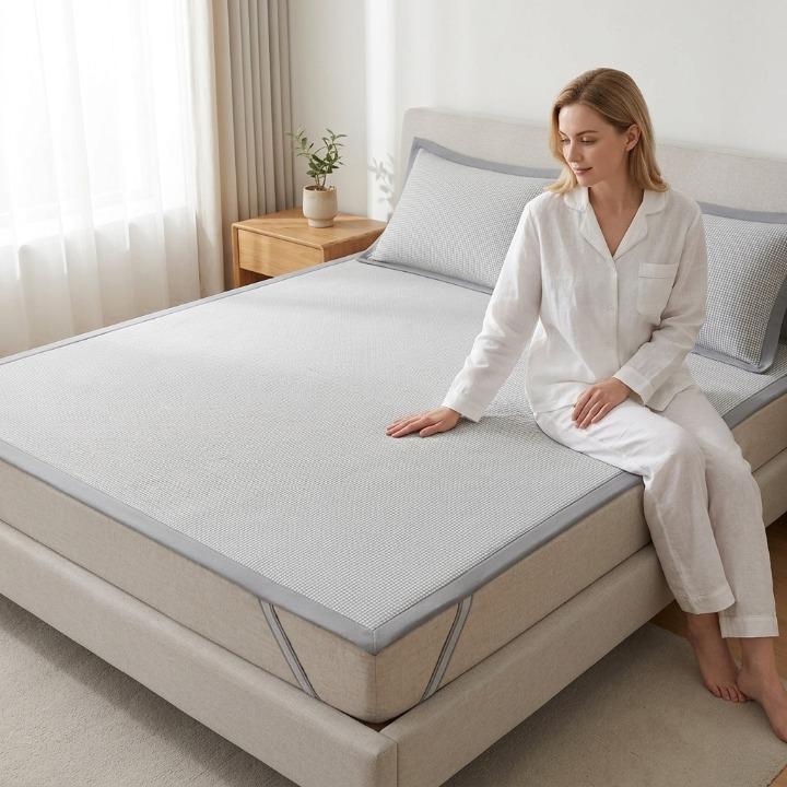 Mattress Protector Set Cooling Ice Silk Machine Washable