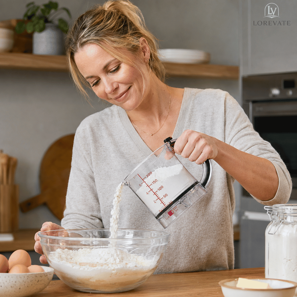 Measuring Cup Adjustable System Integrated Scraper & Non-Slip Base