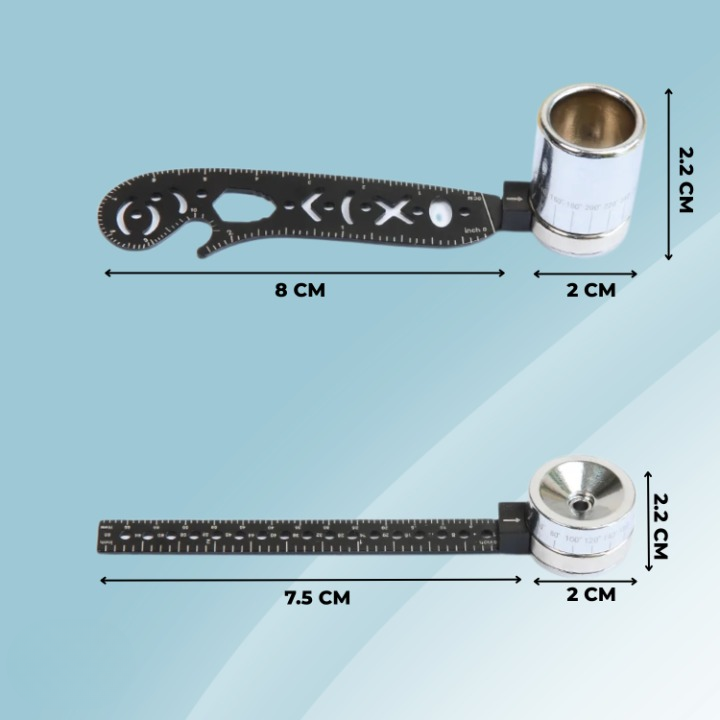 Measuring Ruler 6-In-1 Stainless Steel Pocket-Sized
