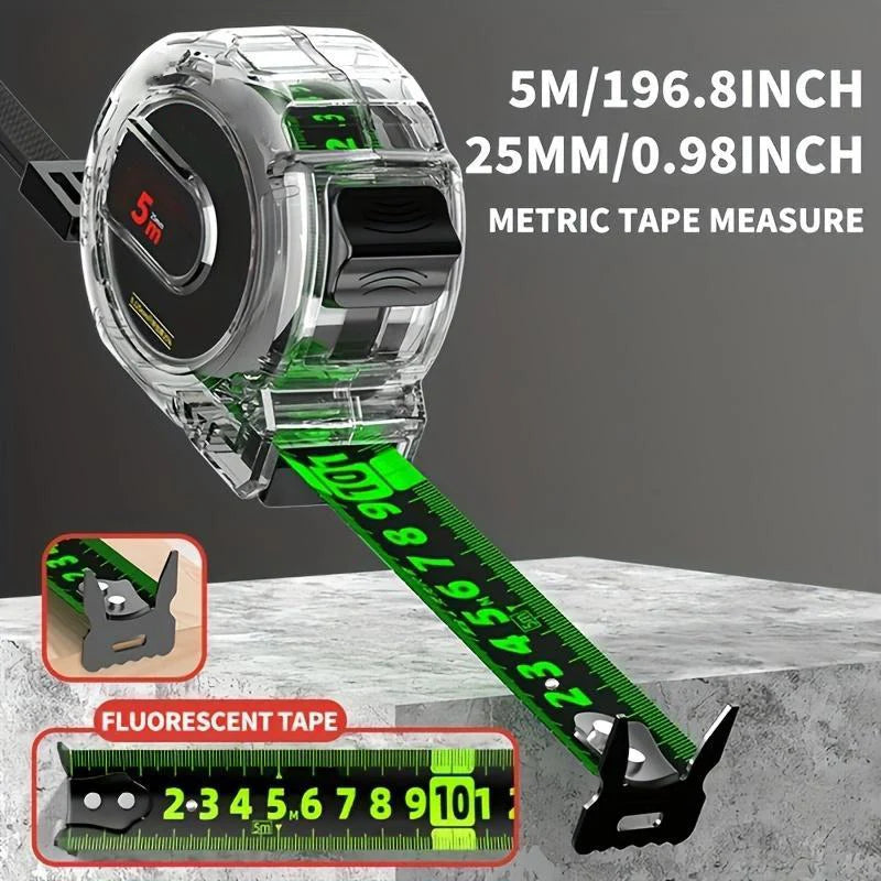 Measuring Tape Luminous Double-Sided Laser-Engraved & Self-Adjusting Hook