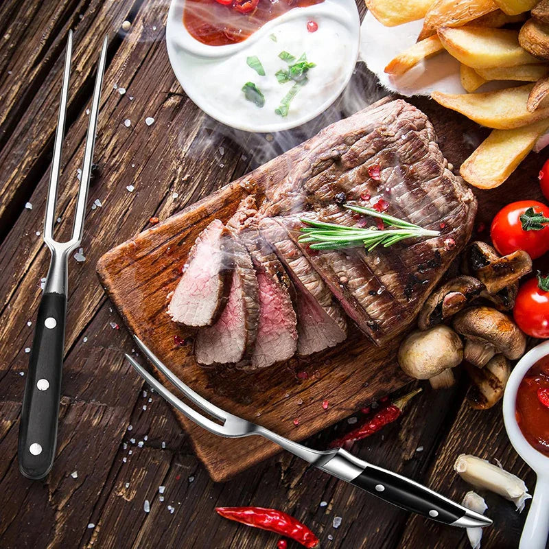 Meat Fork 11.8 Inch Stainless Steel Wooden Handle
