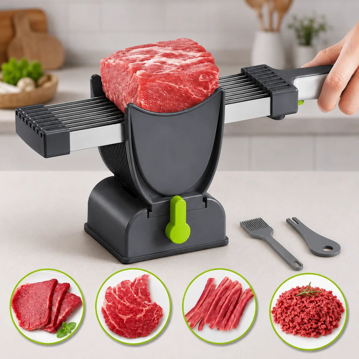Meat Slicer Set Stainless Steel Comb Blade Guide