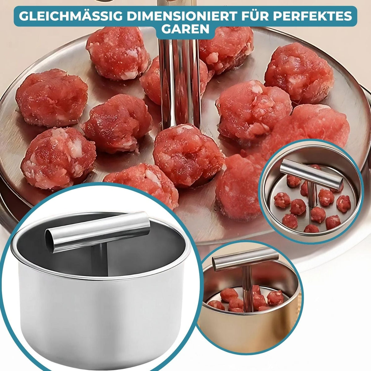 Meatball Mold Stainless Steel Plunger 6 Or 12 Holes