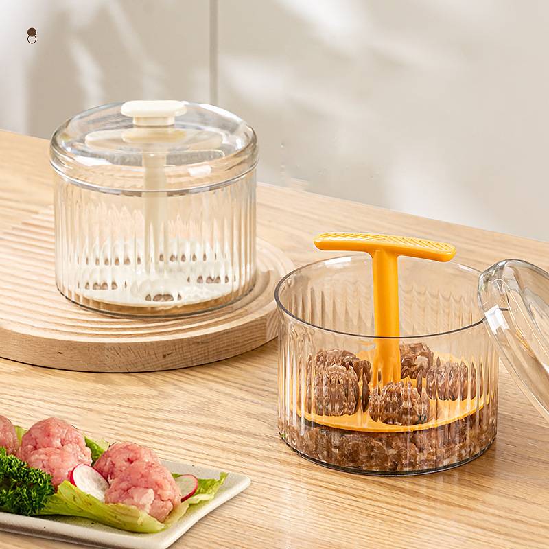 Meatball Press Even Shaping Glass Container & Airtight Lid