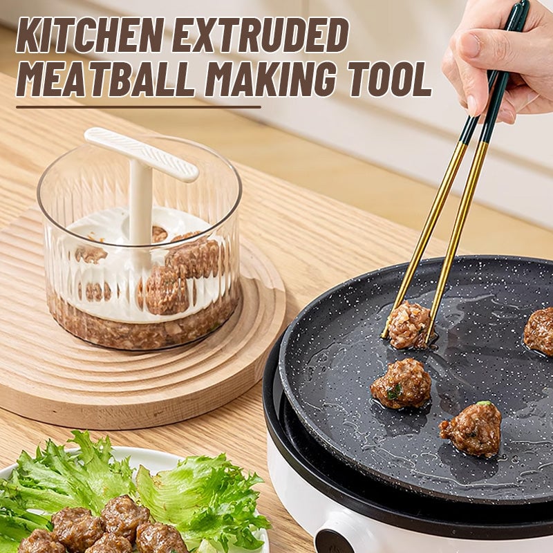 Meatball Press Even Shaping Glass Container & Airtight Lid