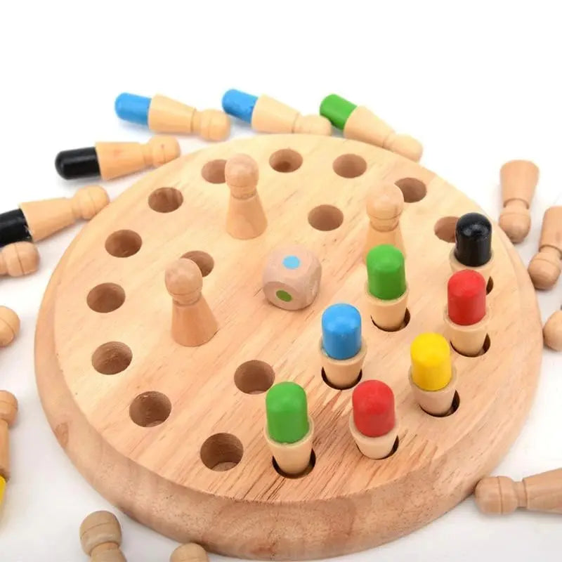 Memory Game Handcrafted Wood & Non-Toxic Paint
