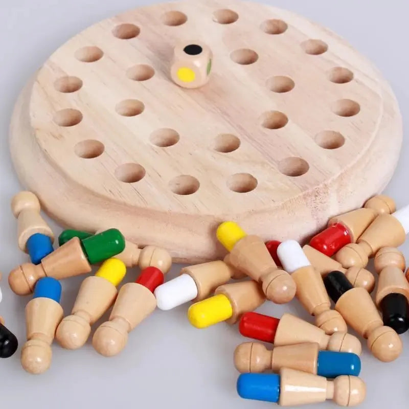 Memory Game Handcrafted Wood & Non-Toxic Paint