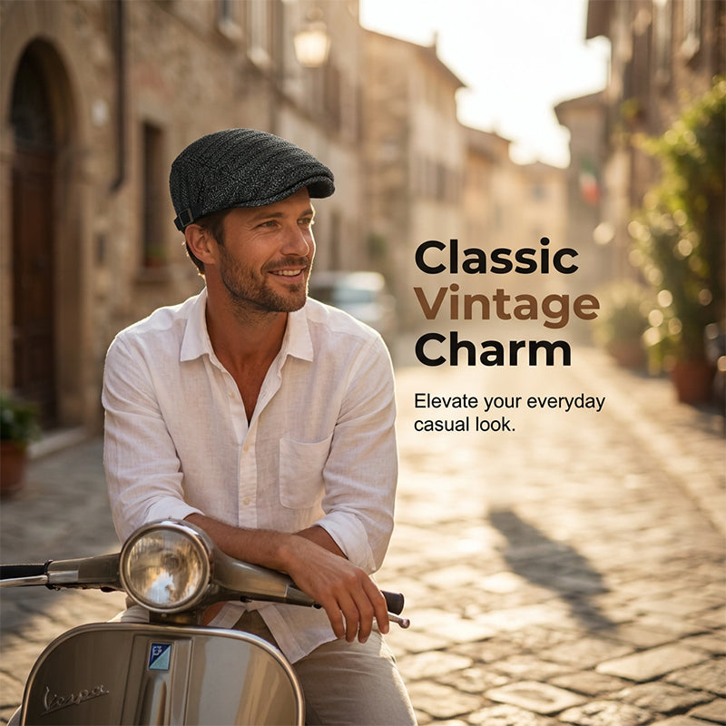 Men's Cap Breathable Herringbone Adjustable Fit & UV Protection